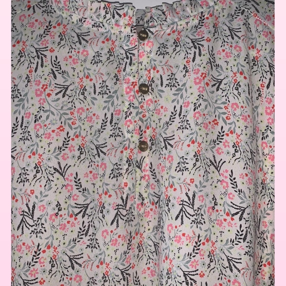 Loft sz Small Cream Colored Floral Blouse - Picture 3 of 5